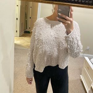 Distressed Cream Sweater